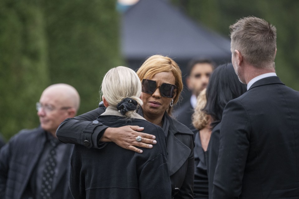 Sven's partner Yaniseth Alcides pictured arriving at the funeral