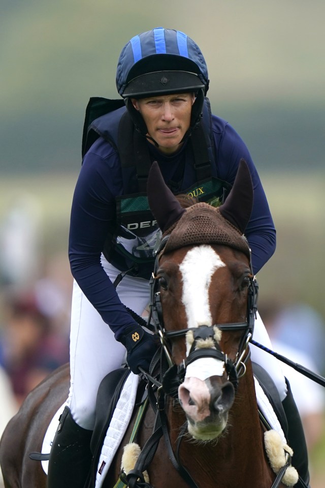 They were cheering on mum Zara at the Burghley Horse Trials