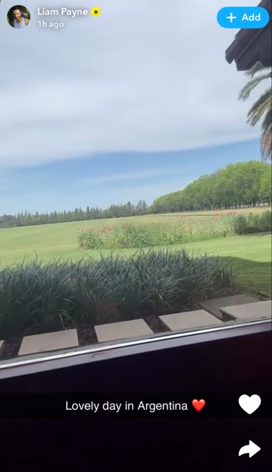 Liam filmed his friend's garden, admiring the 'lovely day'