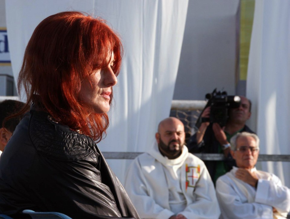 Concetta Serrano at the funeral of her 15-year-old daughter Sarah in October 2010