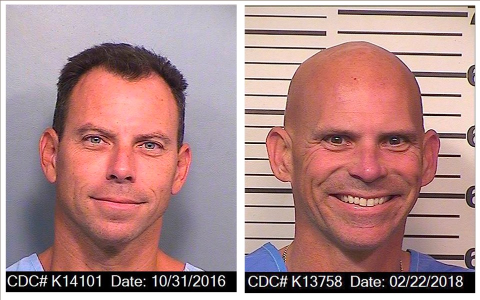 two mug shots of a man with cdc # k14101 and cdc # k13758