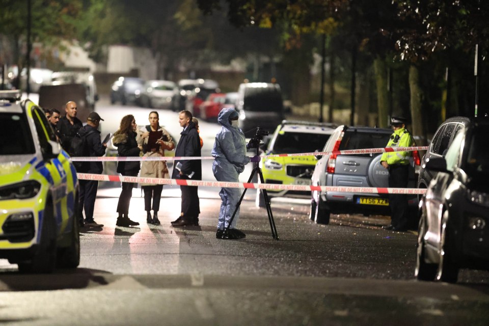 A police cordon near the scene following the shooting