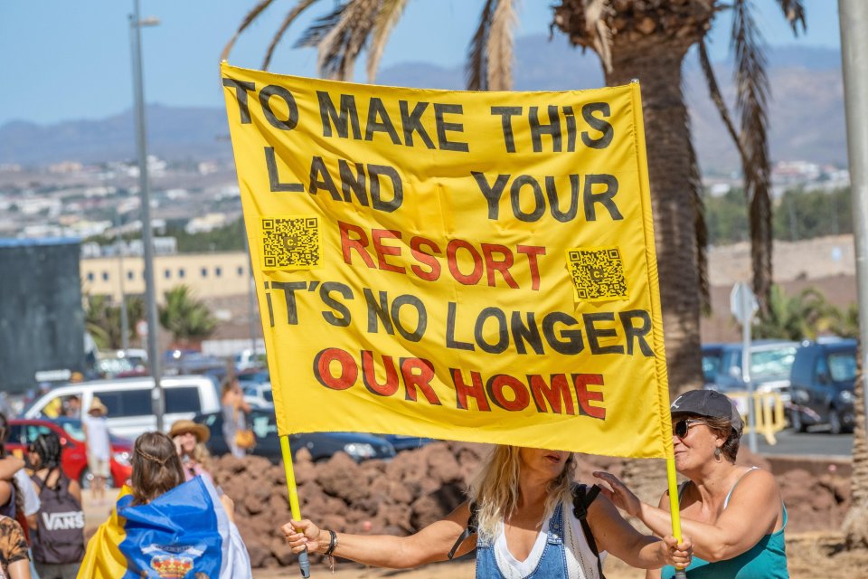 Some locals in the Canary Islands have called for a freeze on tourist numbers