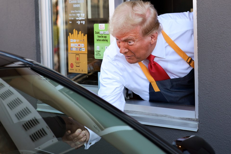 Trump chatting with one driver