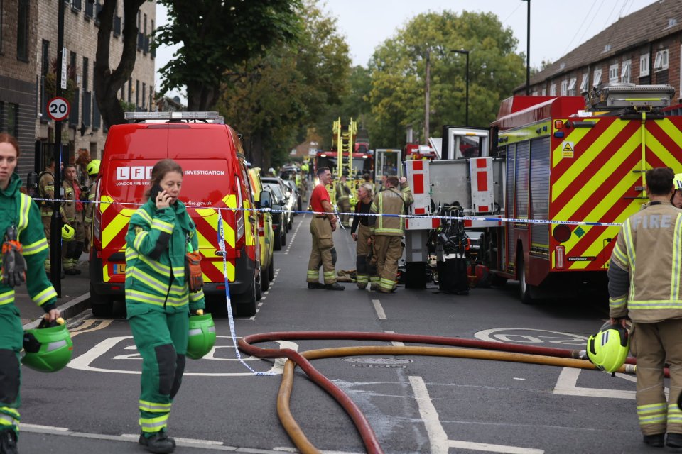 Ten fire engines scrambled to the scene