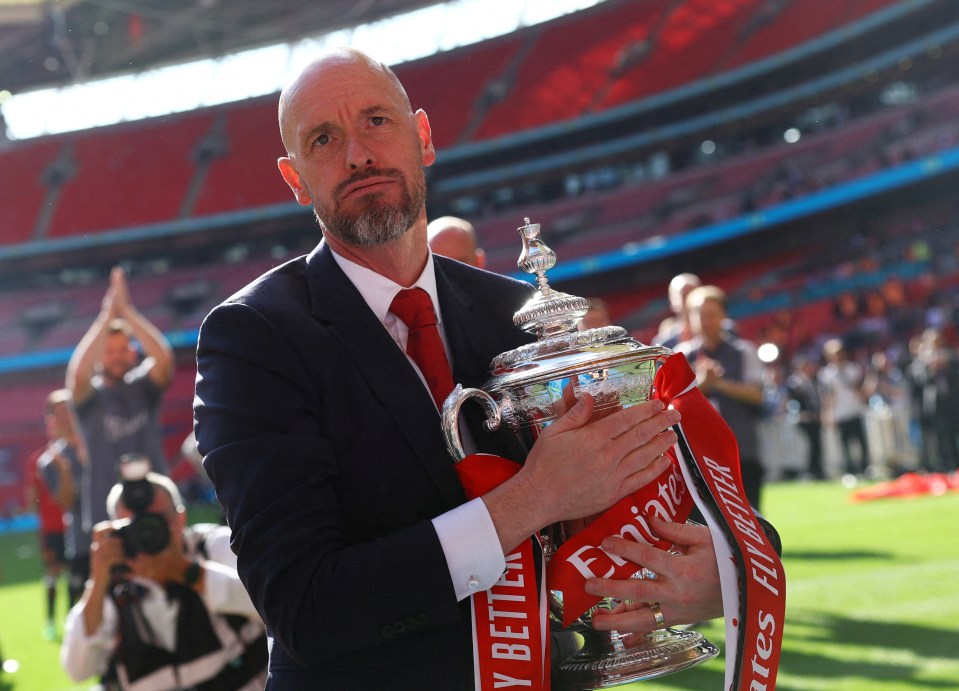 Ten Hag won the FA Cup with Man Utd in May