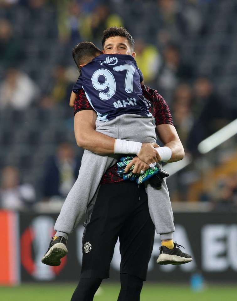 One young fan burst onto the field to hug the goalkeeper prior to Thursday's match