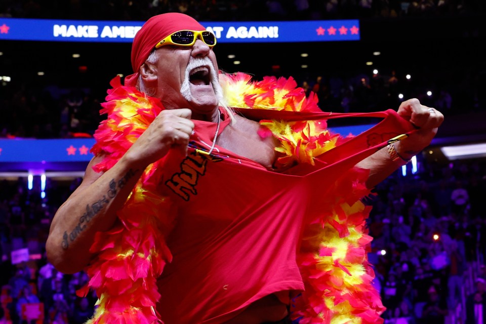 Hulk Hogan helped to whip the crowd up before the headline act appeared