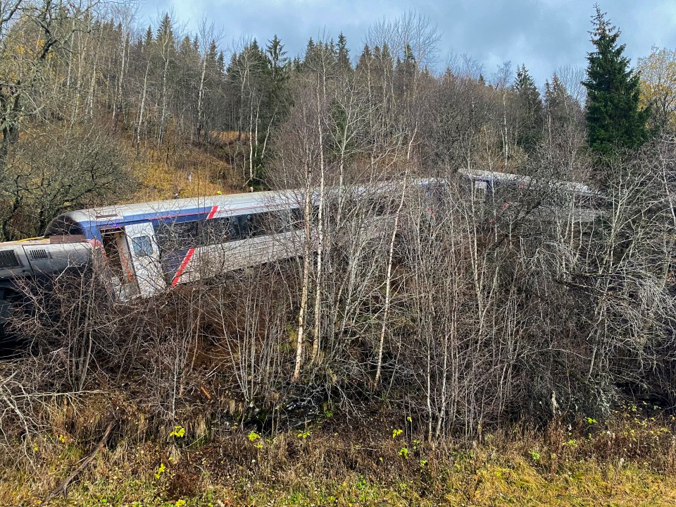 A train derailed in northern Norway