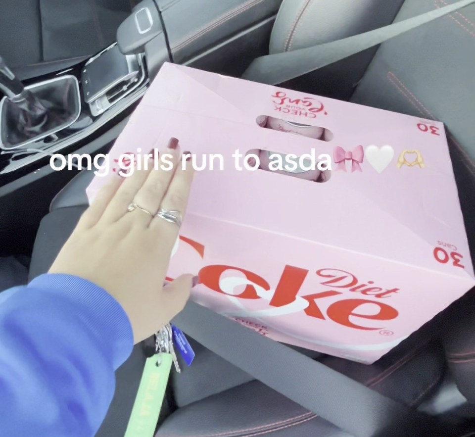 a box of diet coke sits in the back seat of a car