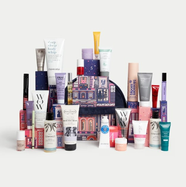 a display of various beauty products including one that says bloom through