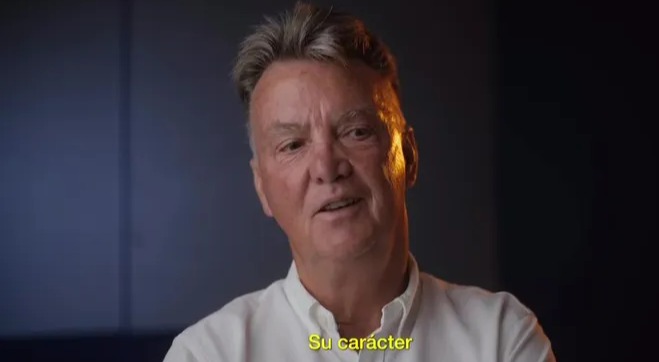 Louis van Gaal was another of Iniesta's former managers to appear in the video