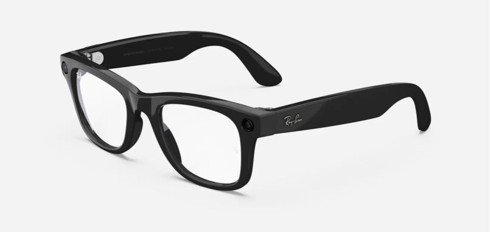 a pair of black ray-ban glasses with clear lenses