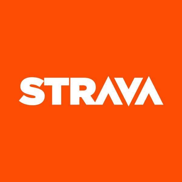 the strava logo is on an orange background .