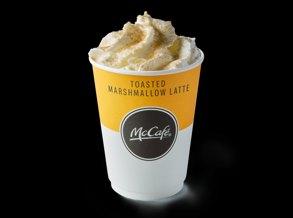 a cup of toasted marshmallow latte from mccafe