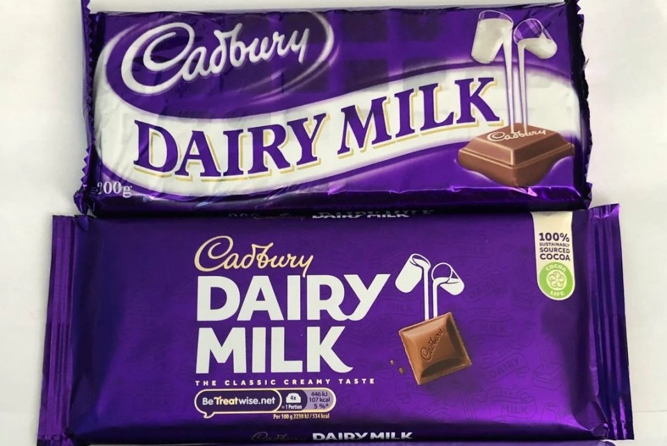 cadbury 's dairy milk and cadbury 's chocolate bars