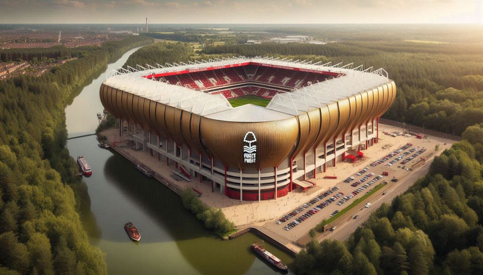 AI's impression of what a new 50,000-seater City Ground could look like