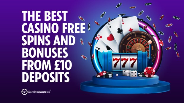 an advertisement for the best casino free spins and bonuses from 10 deposits