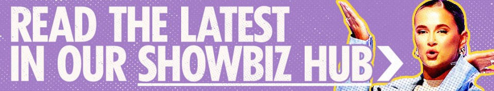 read the latest in our showbiz hub written on a purple background