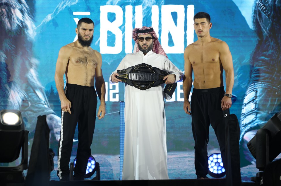 Dmitry Bivol and Artur Beterbiev weigh in