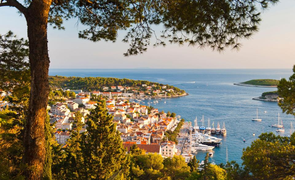 Hvar Town looks picturesque at sunset