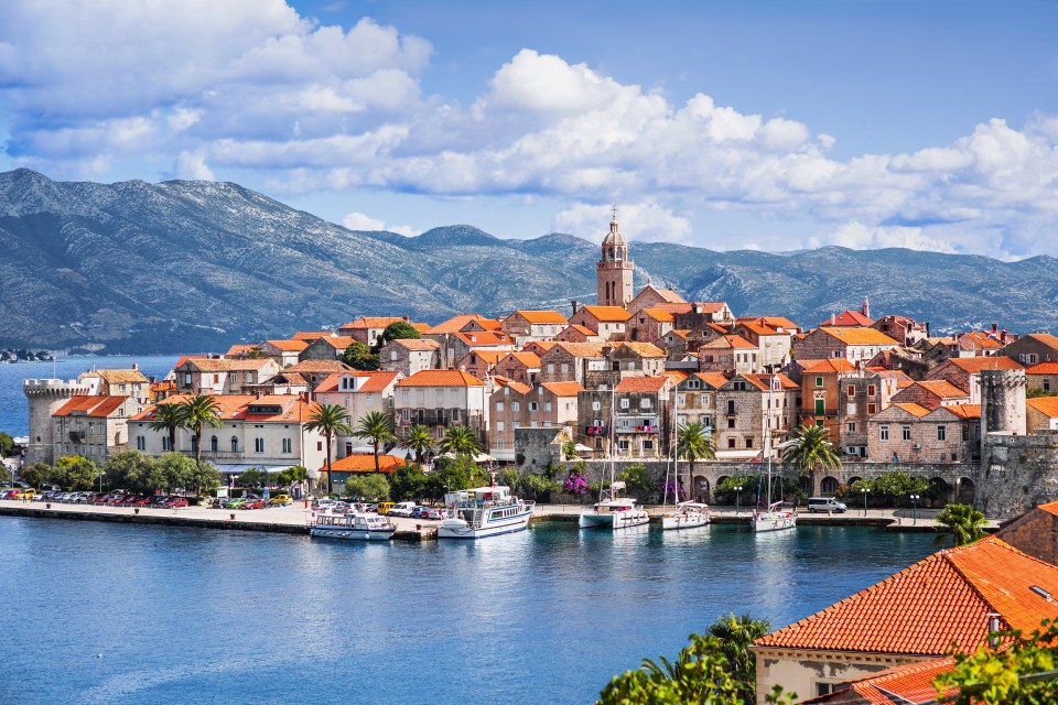 The stunning view of Korcula old town in Croatia