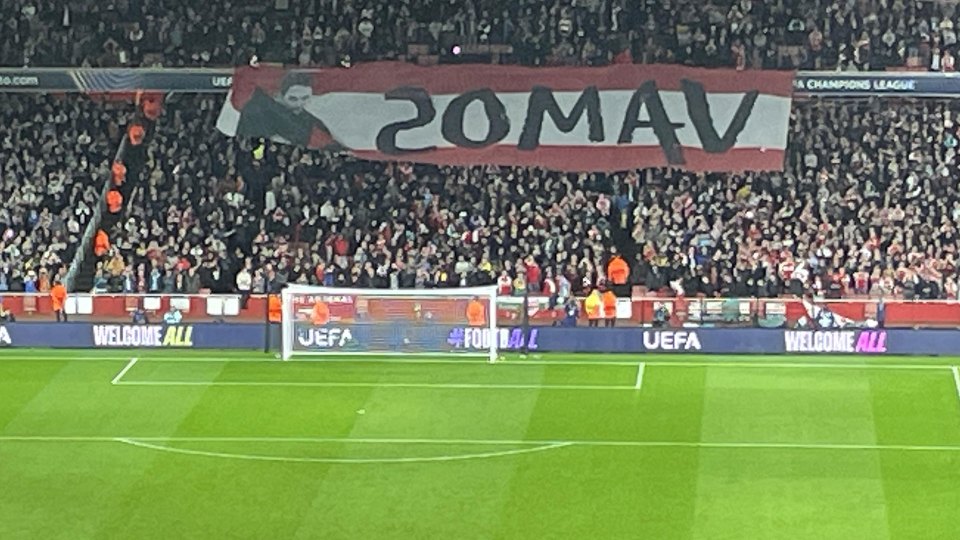 Arsenal fans made a huge blunder with their banner for their Champions League clash with Shakhtar Donetsk