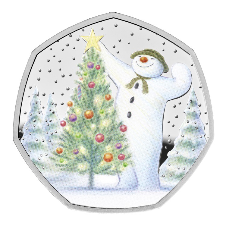 The Snowman illustration is pictured on The Royal Mint's special edition collectable 50p