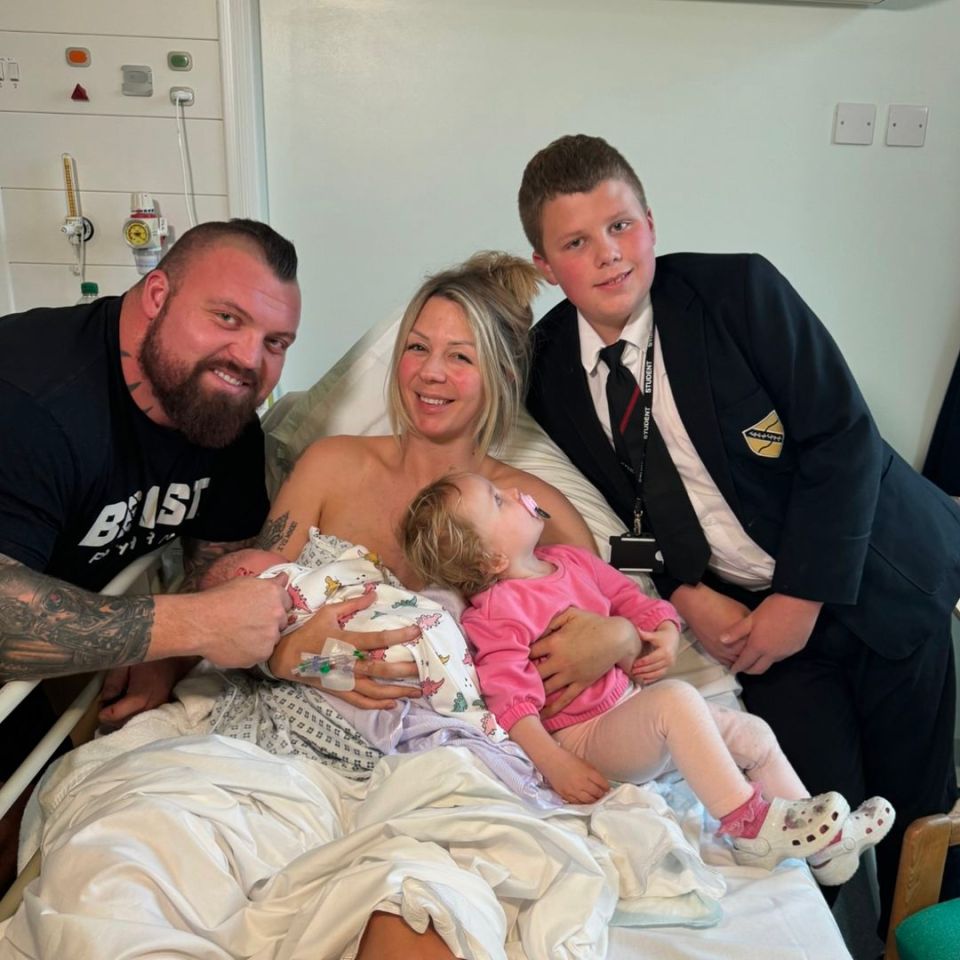 Eddie Hall's wife Alexandra gave birth to a baby girl yesterday