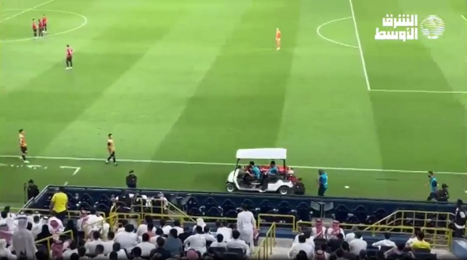 a soccer field with arabic writing on it