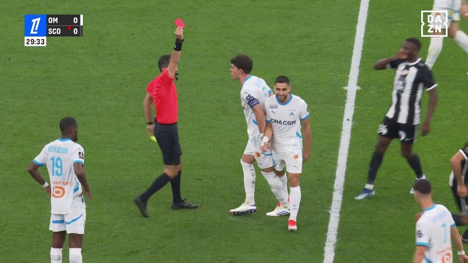 Neal Maupay laughed as he was sent off