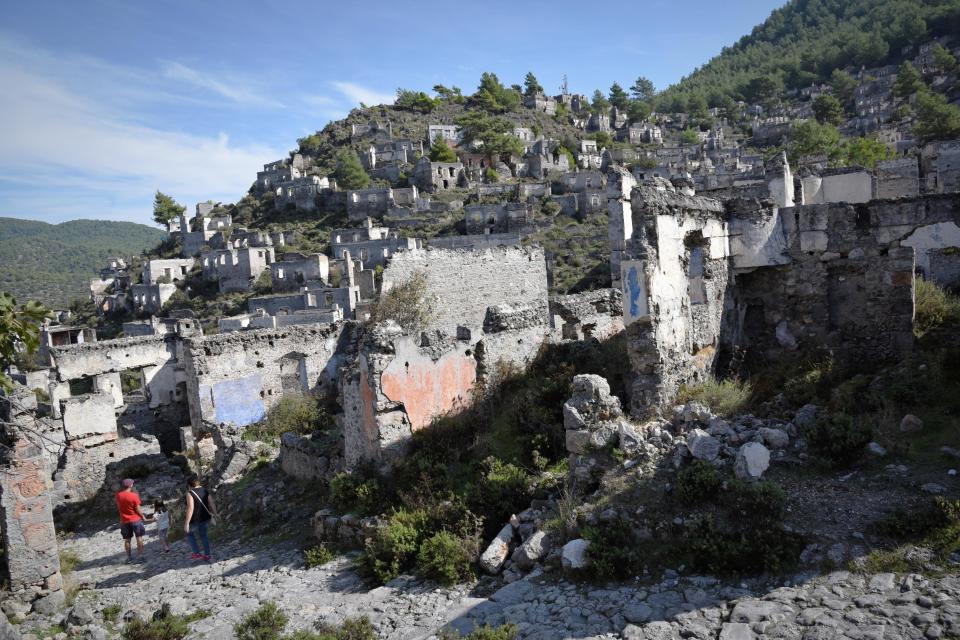 F5K32H Kayakoy Fethiye Turkey – a town abandoned by its Greek inhabitants in 1922.