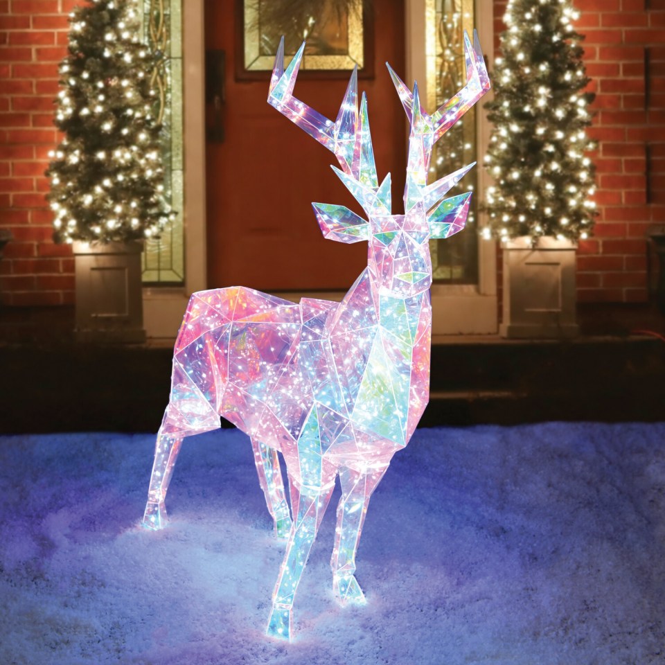 a christmas decoration of a deer made of lights