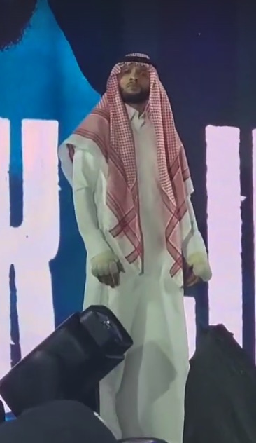 Chris Eubank Jr entered the venue in traditional Saudi wear