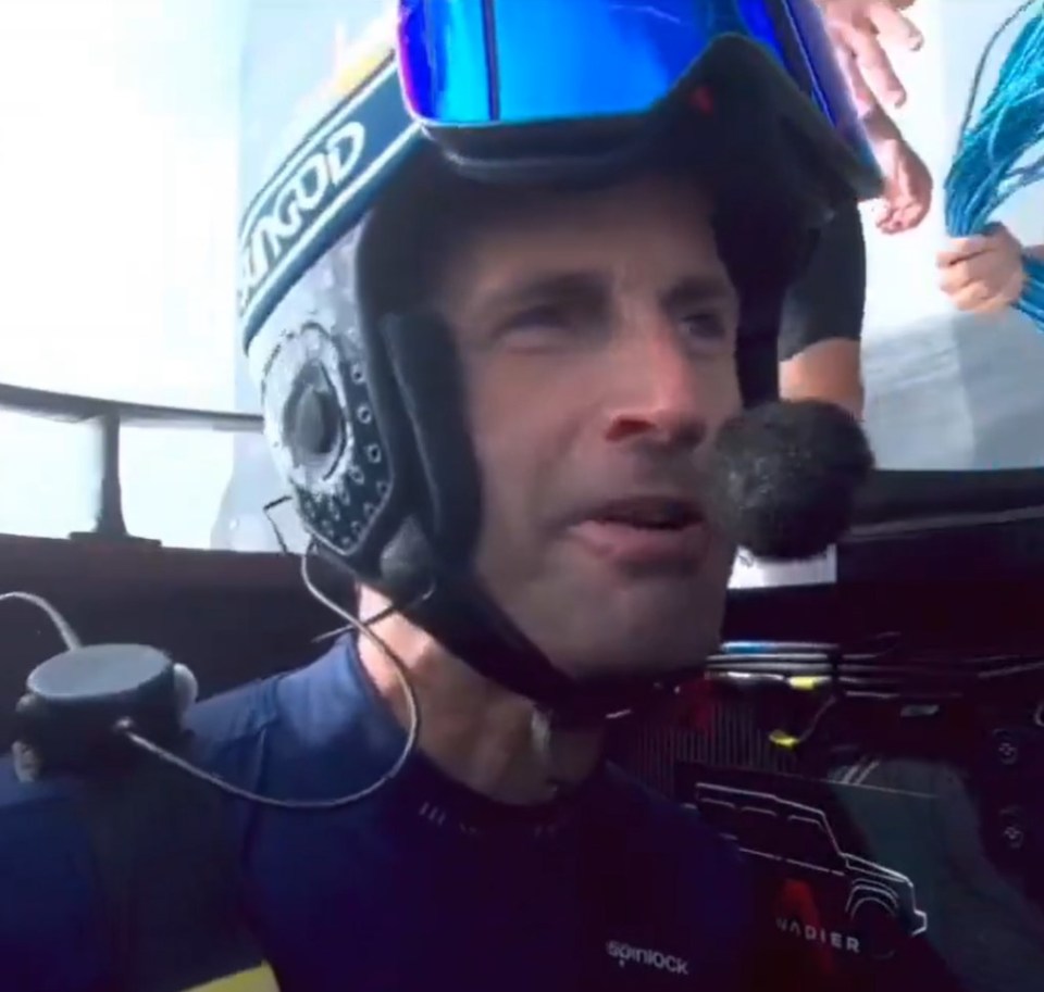 Sir Ben Ainslie was unhappy with a question asked in his post-race interview