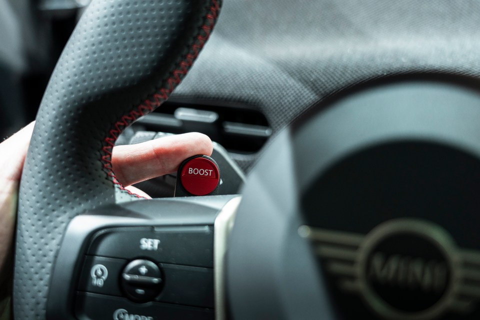 Both new Minis get a 26hp boost paddle on the steering wheel for lightning-fast overtakes