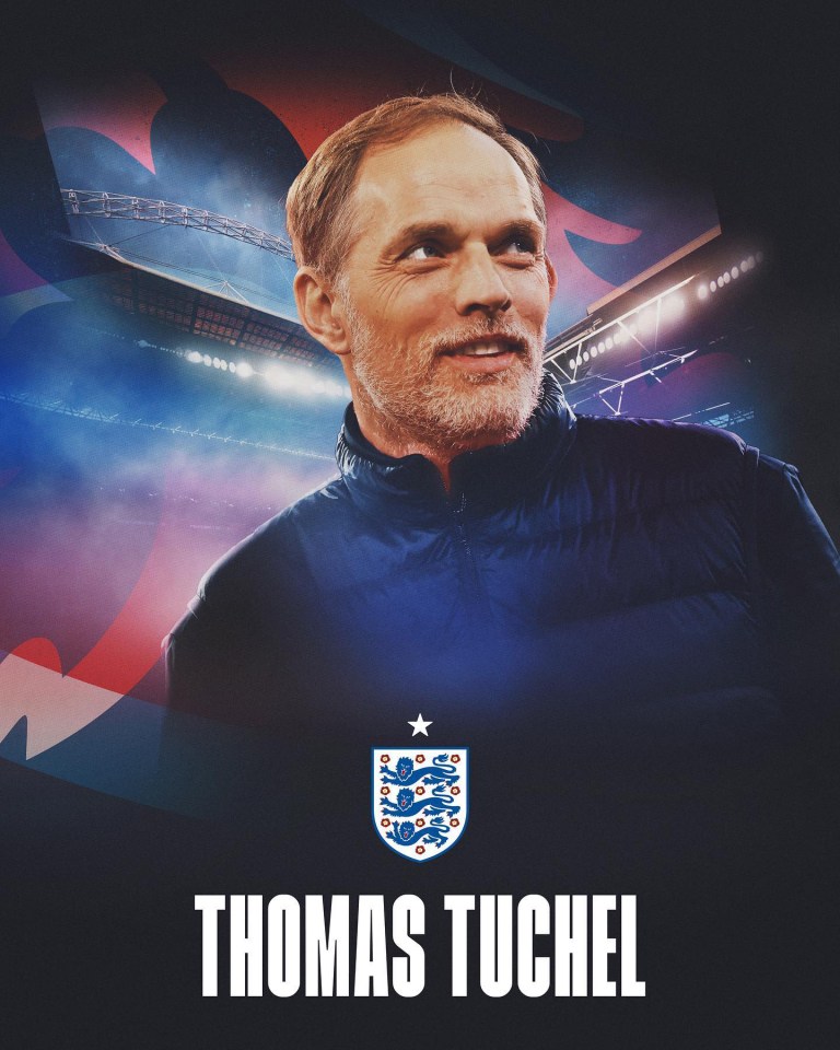 an advertisement for thomas tuchel with a picture of him