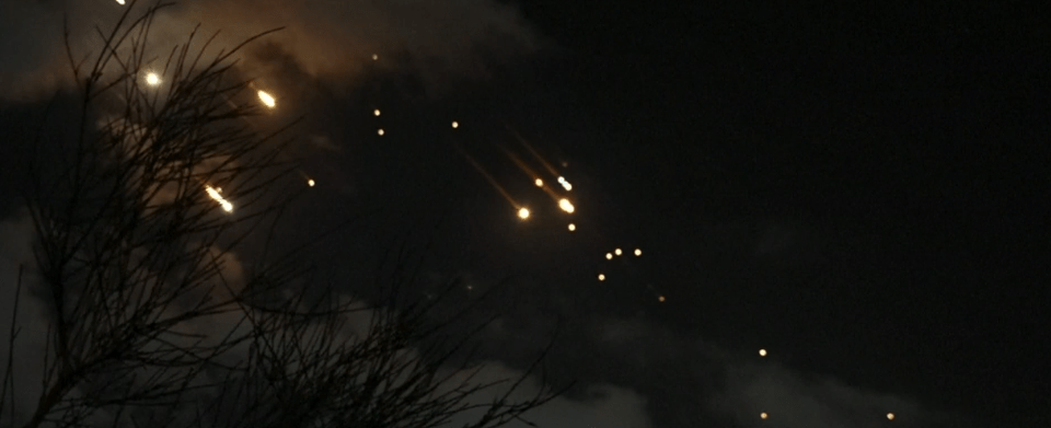 A barrage of missiles was seen over Jerusalem