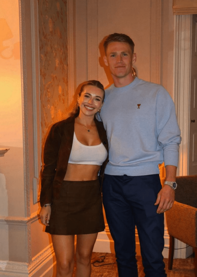 Cam and McTominay are all smiles in their beautiful room at the expensive hotel