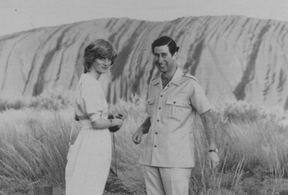 1983: Diana and Prince at Uluru in the Outback