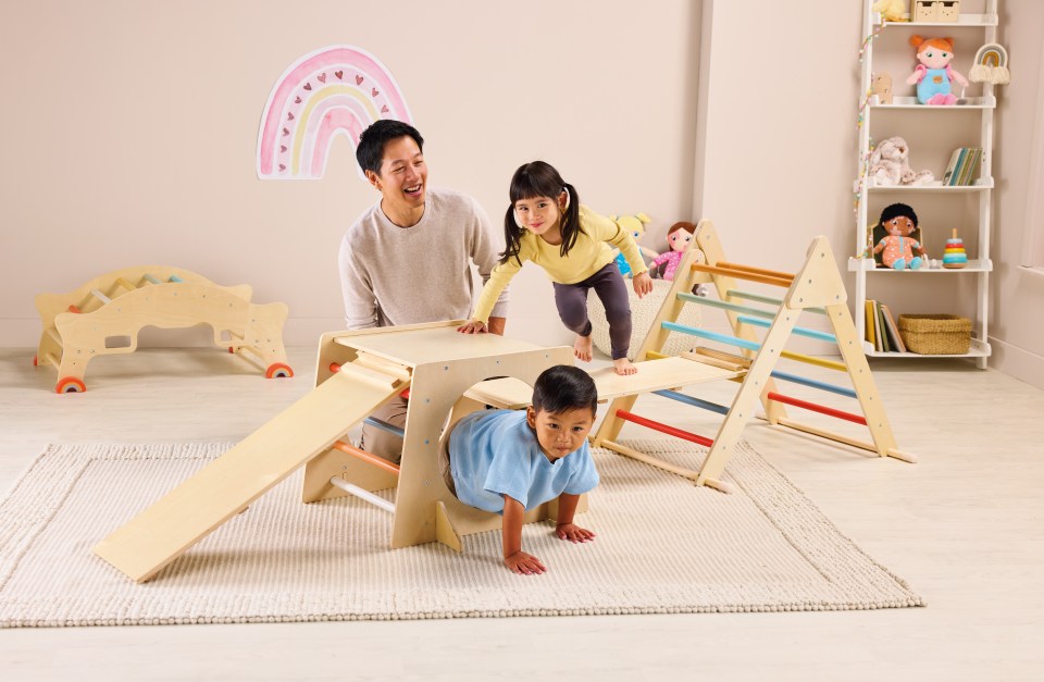 Products include this climbing arch and slide