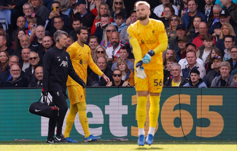 Alisson was replaced by third-choice keeper Vitezslav Jaros