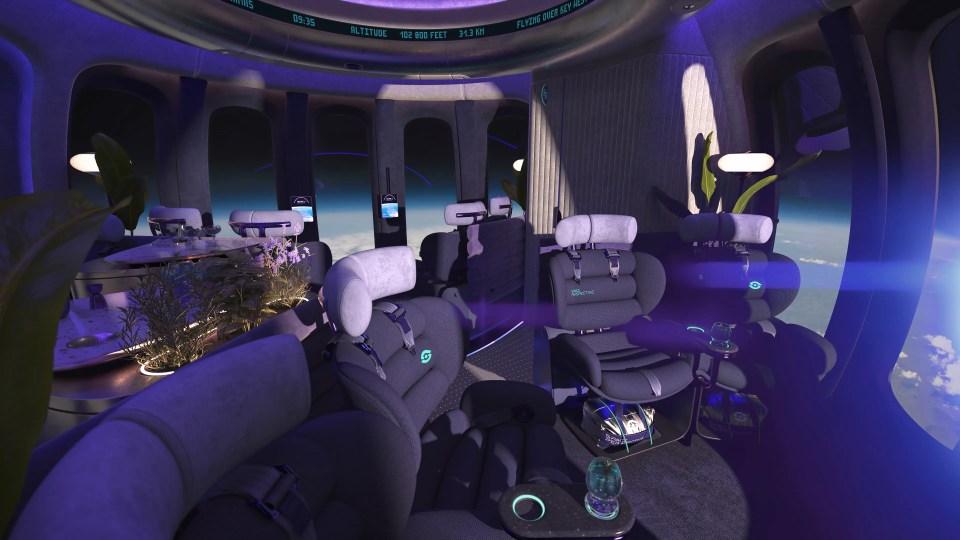 The balloon capsule will have its own interior lounge