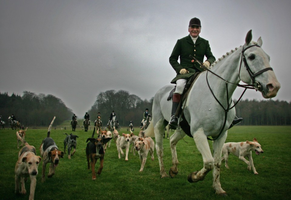 Mr Farquhar at the traditional boxing day hunt near Badminton, Gloucestershire