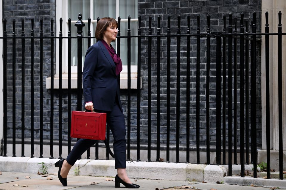 Rachel Reeves with the red Budget Box leaves 11 Downing Street before presenting the government’s annual Autumn budget to Parliament