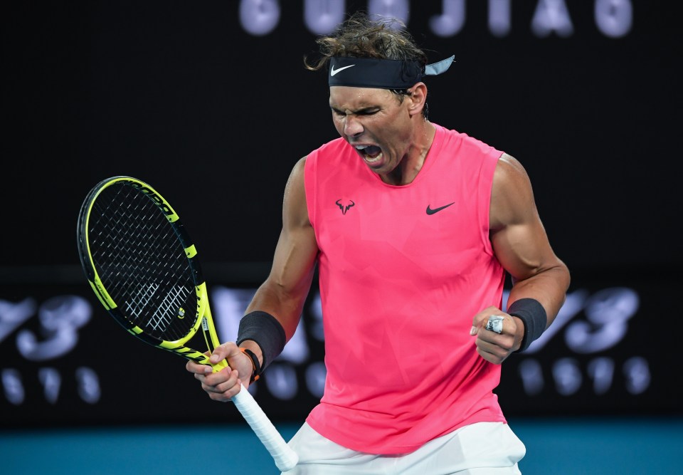 Nadal's huge biceps and monster fist pumps were a trademark