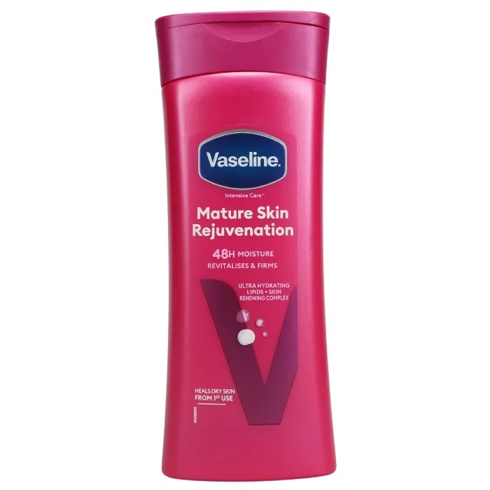 a bottle of vaseline mature skin rejuvenation lotion