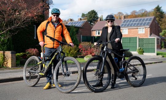 The couple enjoy mountain biking and Mark intends on getting an upgrade to be able to keep up with his wife