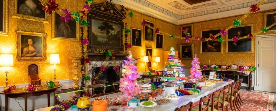 Hanbury Hall's decorations are inspired by rumours of wild house parties at the Hall in the 70s and 80s