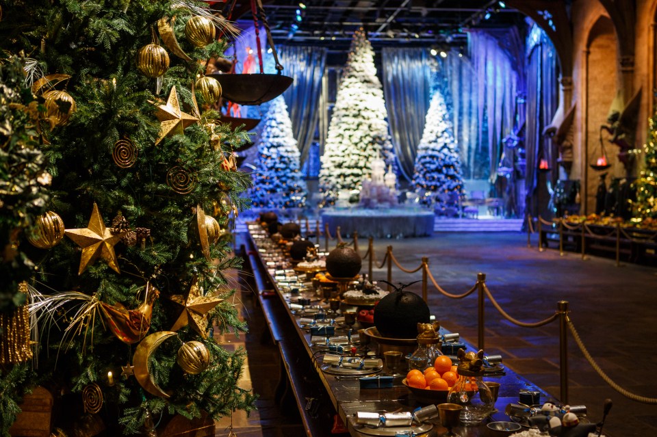 Iconic Harry Potter sets are dressed for the festive season in a blanket of film making snow at Warner Bros. Studio Tour London